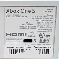 Microsoft Xbox One S 500GB Disc Console White 1681 with Controller and Leads