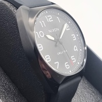 Nixon The Mullet 38mm All Black Quartz Watch Stainless Steel Silicone 10ATM