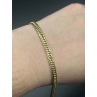 Unisex 18ct Yellow Gold Tight Curb Link Bracelet