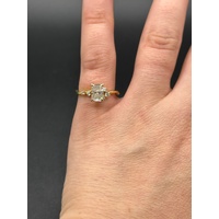  Ladies 9ct Yellow Gold Lab Grown Diamond Ring