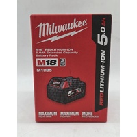 Milwaukee M18 18V RedLithium-Ion 5.0Ah Extended Capacity Battery Pack M18B5