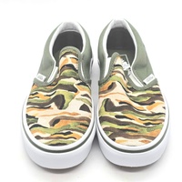 Vans Classic Slip On Painted Camo Green Multi Kids US 3 UK 2.5