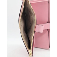 Michael Kors Jet Set Large Pink Leather Double Zip Phone Wallet Wristlet