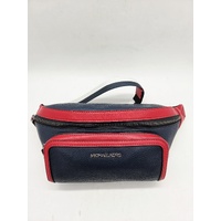 Michael Kors Pebbled Leather Sling Belt Bag Red Navy Blue Bum Bag