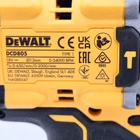 DeWALT DCD805 Hammer Drill Driver with 5.0Ah Battery Charger and Case