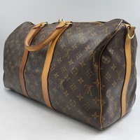 Louis Vuitton Keepall 45 Monogram Canvas Duffle Travel Bag Brown + COA