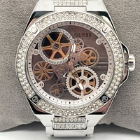Guess Big Reveal GW0323G1 Mens Silver Stainless Steel Skeleton Watch