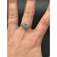 Ladies 14ct Yellow Gold Diamond Cluster Ring