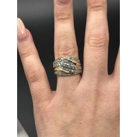 Ladies 10ct Yellow Gold Diamond Cluster Ring