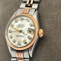Vintage Rolex Datejust Lady 6517 26mm 18K Rose Gold Automatic MOP Diamond Dial