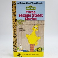 Sesame Street Three Stories VHS Golden Book Video Classic Big Bird