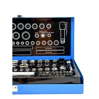 SCA 58Pc Socket Set 1/4 3/8 Drive Metric SAE Ratchet Tool Kit 547663