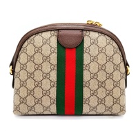 GUCCI Ophidia GG Supreme Canvas Small Dome Shoulder Bag 499621 Brown + COA