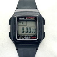 CASIO F-201WA Mens Digital Watch 5 Alarms 10 Year Battery Black Resin