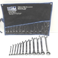 SP Tools SP10262 12Pc SAE Gear Drive Ratchet Spanner Set 0° Offset Set
