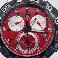 TAG Heuer Formula 1 Chronograph Red Dial 41mm Mens Quartz Watch CAH1112