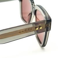 Gucci GG1084S 004 Sunglasses Grey Acetate Frame Square Rectangle Size L + COA