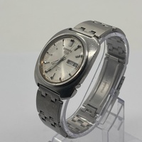 Seiko 5 Actus Vintage Automatic Silver Watch 6119-8430 21 Jewels Mens