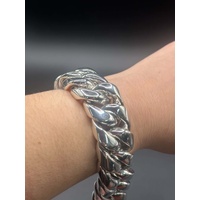 Mens 925 Sterling Silver Chunky Curb Link 362g Bracelet (New)