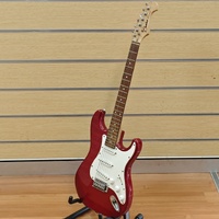 Casino Custom Series Red Strat Style Electric Guitar Missing Whammy Bar