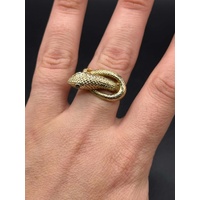 Unisex 9ct Yellow Gold Green Eyed Snake Ring 