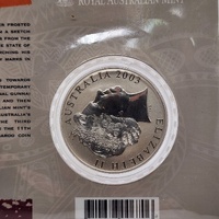 2003 Royal Australian Mint $1 Frosted Uncirculated Silver Kangaroo Coin