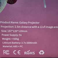 Pococo Galaxy Projector HD Cordless Rechargeable Star Night Light 5V