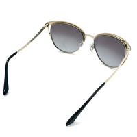 BVLGARI BV6083 2018/8G Womens Cat Eye Sunglasses Black Pale Gold Grey Italy