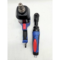Mechpro 14pc Air Ratchet Impact Wrench Pneumatic Tool Set with Case