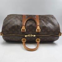 Louis Vuitton Keepall 45 Monogram Canvas Duffle Travel Bag Brown + COA