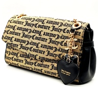 Juicy Couture The Glam Shoulder Bag Gold Bronze Heart Chain Handbag