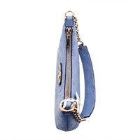 GUESS Dita Logo Shoulder Bag Handbag Blue Periwinkle Chain PU New with Tag