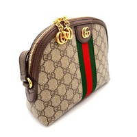GUCCI Ophidia GG Supreme Canvas Small Dome Shoulder Bag 499621 Brown + COA