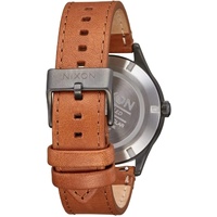 Nixon Sentry Solar 40mm Gunmetal Brown Leather Watch A1347-131-00