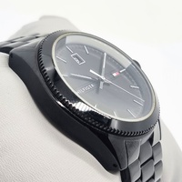 Tommy Hilfiger Mens Black Analogue Quartz Watch Stainless Steel Band