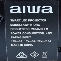AIWA AWH11-ORG Smart LED Projector 200 ANSI WiFi Bluetooth Remote Case