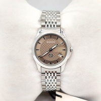 Gucci G-Timeless 126.5 26mm Ladies Watch YA1265007 Brown Dial Steel Bracelet