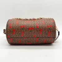 GUESS Anessa Cocoa Barrel Bag Crossbody Logo Print With Strap Tags