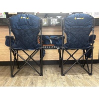 OZtrail Titan Elite Camping Chair Twin Pack 250kg Heavy Duty Pair