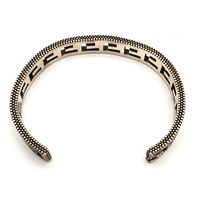Gucci Square G Cuff Bracelet Aged Sterling Silver AG925 Italy with Box Papers