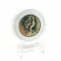 1966 Australian 50 Cent Round Silver Coin 80% Silver in Clear Protective Capsule