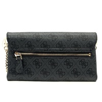 GUESS Noelle Flap Organiser Bag Coal Black Logo Crossbody Wallet Handbag