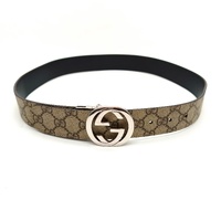 GUCCI GG Supreme Reversible Belt Interlocking G Buckle 85cm 473030 + COA