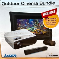 LASER PJT-BYCBL-040 1080P Outdoor Cinema Bundle 144 Inch Screen
