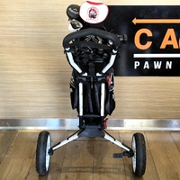TaylorMade Golf Bag & 3 Wheel Buggy Trolley with 14pc Mixed Club Set