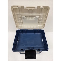 Plano 1363 Fishing Tackle Box Blue and Grey 4 Slide Out Utility Trays