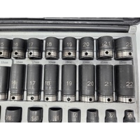 Dual Action 59pc 3/8" Drive Impact Socket Set Metric Imperial 10145901 Thin Wall