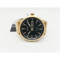 Nixon Sentry Solar Stainless Steel All Gold Black A1346-510-00 Mens Watch