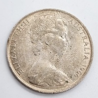 1966 Australia Round 50 Cent Coin Royal Australian Mint 80% Silver