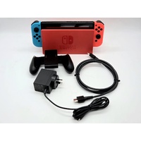Nintendo Switch Neon Blue Red Handheld Gaming Console HAC-001 with Accessories